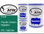 Preview: Ford, Pacific Green Metallic, PS / M6764: 500ml Lackdose + 500ml Klarlack + 250ml Härter - Set, von ATW Autoteile West.